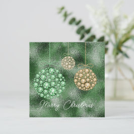 Groene Glitter Elegant Kerstfeest Kaart