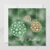 Groene Glitter Elegant Kerstfeest Kaart (Voorkant)