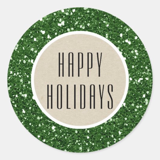 Groene glitter en bijtende kraft Holiday Ronde Sticker (Voorkant)