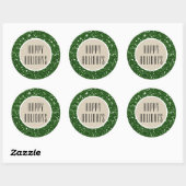 Groene glitter en bijtende kraft Holiday Ronde Sticker (Vel)