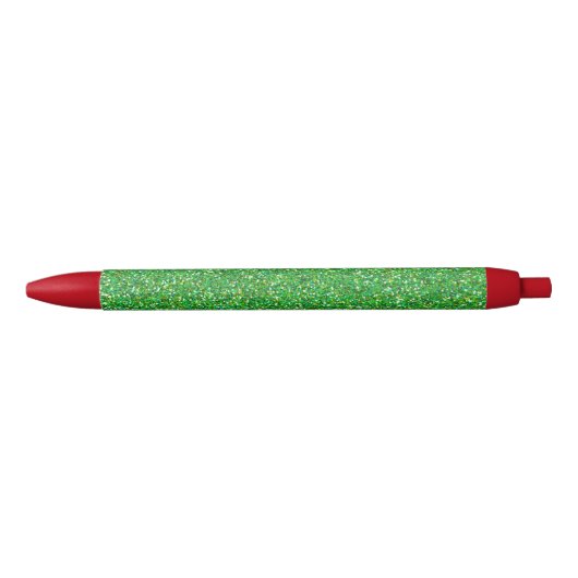 Groene glitter en schijn zwarte inkt pen (Voorkant)