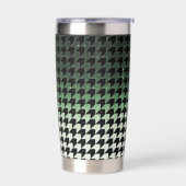 Groene glitter en zwart houndstooth patroon geïsoleerde drinkbeker (Links)