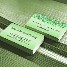Groene Glitter Event Planner Visitekaartje