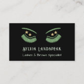 Groene Glitter Eyelashes voor Lash-technicus Visitekaartje (Voorkant)