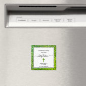 Groene Glitter feliciteert VOLWASSENE BAPTISM Magn Magneet (Insitu (Vaatwasser))