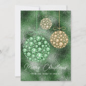 Groene Glitter Foto Kerstmis Ornament Elegant Feestdagenkaart (Voorkant)