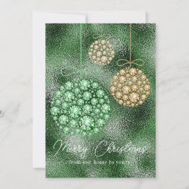 Groene Glitter Foto Kerstmis Ornament Elegant Feestdagenkaart