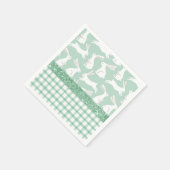 Groene Glitter Gingham Pset Rabbits Servet (Hoek)