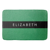 Groene Glitter, Glitter Achtergrond, Jouw naam Badmat (Voorkant)