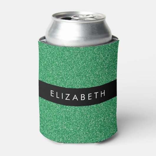 Groene Glitter, Glitter Achtergrond, Jouw naam Blikjeskoeler (Blikje Voorkant)