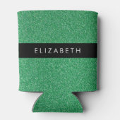 Groene Glitter, Glitter Achtergrond, Jouw naam Blikjeskoeler (Achterkant)