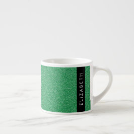 Groene Glitter, Glitter Achtergrond, Jouw naam Espresso Kop