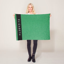 Groene Glitter, Glitter Achtergrond, Jouw naam Fleece Deken
