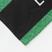 Groene Glitter, Glitter Achtergrond, Jouw naam Fleece Deken (Hoek)