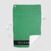 Groene Glitter, Glitter Achtergrond, Jouw naam Golfhanddoek (Insitu)