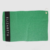 Groene Glitter, Glitter Achtergrond, Jouw naam Golfhanddoek (Horizontaal)