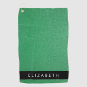 Groene Glitter, Glitter Achtergrond, Jouw naam Golfhanddoek (Voorkant)