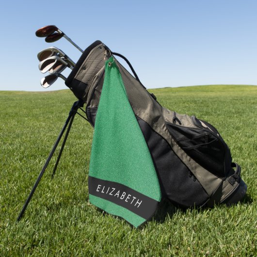 Groene Glitter, Glitter Achtergrond, Jouw naam Golfhanddoek (Groen)