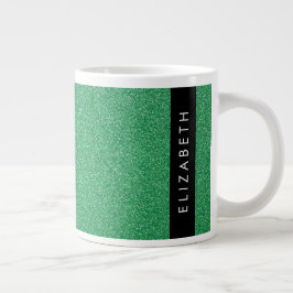 Groene Glitter, Glitter Achtergrond, Jouw naam Grote Koffiekop
