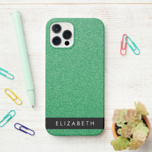 Groene Glitter, Glitter Achtergrond, Jouw naam iPhone 12 Pro Hoesje