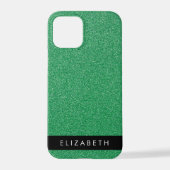 Groene Glitter, Glitter Achtergrond, Jouw naam iPhone Hoesje (Achterkant)