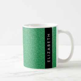 Groene Glitter, Glitter Achtergrond, Jouw naam Koffiemok