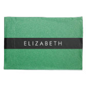 Groene Glitter, Glitter Achtergrond, Jouw naam Kussensloop (Achterkant)