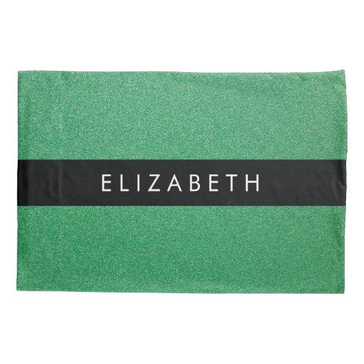 Groene Glitter, Glitter Achtergrond, Jouw naam Kussensloop (Achterkant)