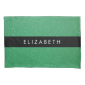 Groene Glitter, Glitter Achtergrond, Jouw naam Kussensloop (Voorkant)