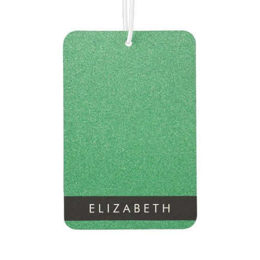 Groene Glitter, Glitter Achtergrond, Jouw naam Luchtverfrisser (Achterkant)