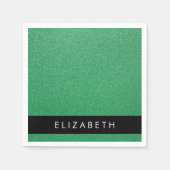 Groene Glitter, Glitter Achtergrond, Jouw naam Servet (Voorkant)