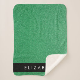 Groene Glitter, Glitter Achtergrond, Jouw naam Sherpa Deken