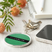 Groene Glitter, Glitter Achtergrond, Jouw naam Sleutelhanger (Zijkant)