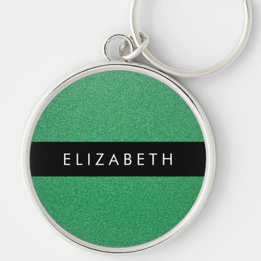 Groene Glitter, Glitter Achtergrond, Jouw naam Sleutelhanger (Voorkant)