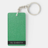 Groene Glitter, Glitter Achtergrond, Jouw naam Sleutelhanger (achterkant)