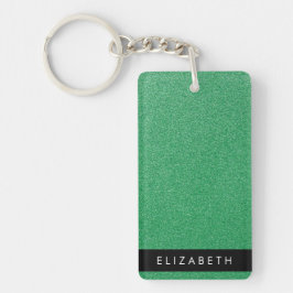 Groene Glitter, Glitter Achtergrond, Jouw naam Sleutelhanger