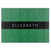 Groene Glitter, Glitter Achtergrond, Jouw naam Snijplank (Voorkant)