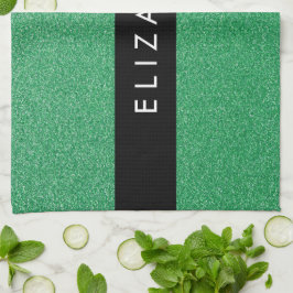 Groene Glitter, Glitter Achtergrond, Jouw naam Theedoek