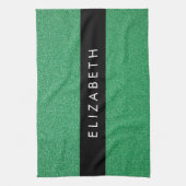 Groene Glitter, Glitter Achtergrond, Jouw naam Theedoek (Verticaal)