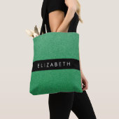 Groene Glitter, Glitter Achtergrond, Jouw naam Tote Bag (Dichtbij)