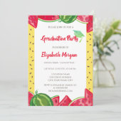 Groene Glitter Graduation Cap, Watermeloen Afstude Kaart (Staand voorkant)