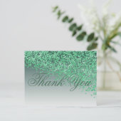 Groene Glitter Green Shades Bedankt Briefkaart (Staand voorkant)