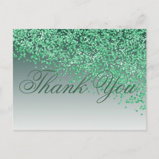 Groene Glitter Green Shades Bedankt Briefkaart (Voorkant)