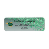 Groene glitter, groene rozen Sweet 16 Etiket (Voorkant)