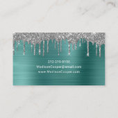 Groene Glitter Haar- en Make-upstylist Visitekaartje (Achterkant)