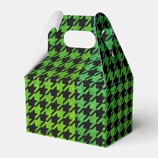 groene glitter houndstooth bedankdoosjes (Achterkant)