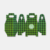 groene glitter houndstooth bedankdoosjes (Uitgevouwen)