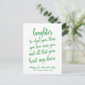 Groene Glitter Ierse Toast St. Patrick's Dag Briefkaart (Staand voorkant)