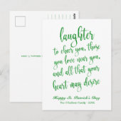 Groene Glitter Ierse Toast St. Patrick's Dag Briefkaart (Voorkant / Achterkant)