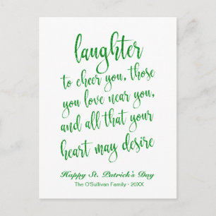 Groene Glitter Ierse Toast St. Patrick's Dag Briefkaart